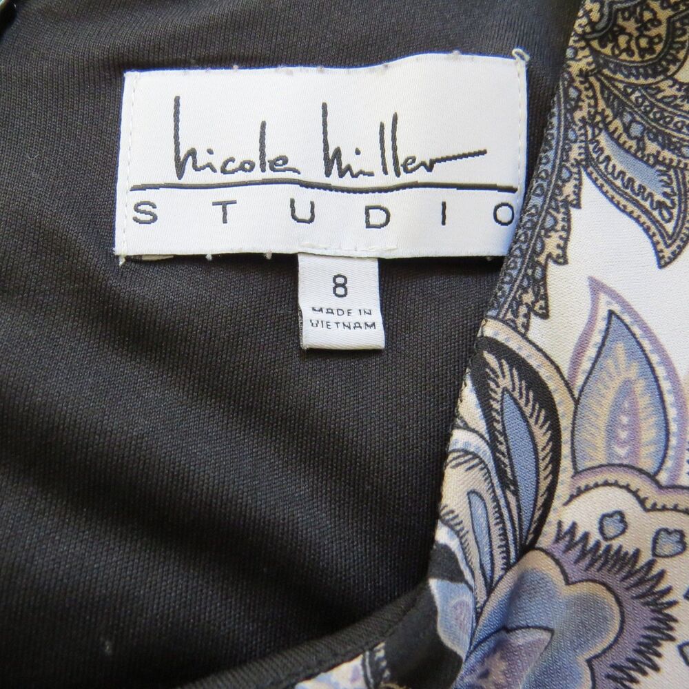 Nicole Miller Studio Paisley Print Column Midi Dress Size 8 EUC - Picture 7 of 10
